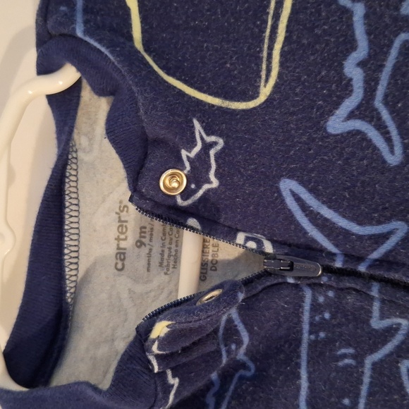 Carter's Child Of Mine 9 month Lot Sharks and Cookies blue green great condition - Picture 3 of 4